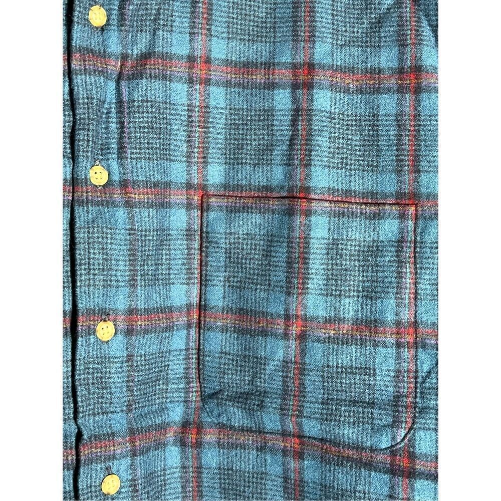 Pendleton Wool Blue Plaid Flannel Button Down Shi… - image 2